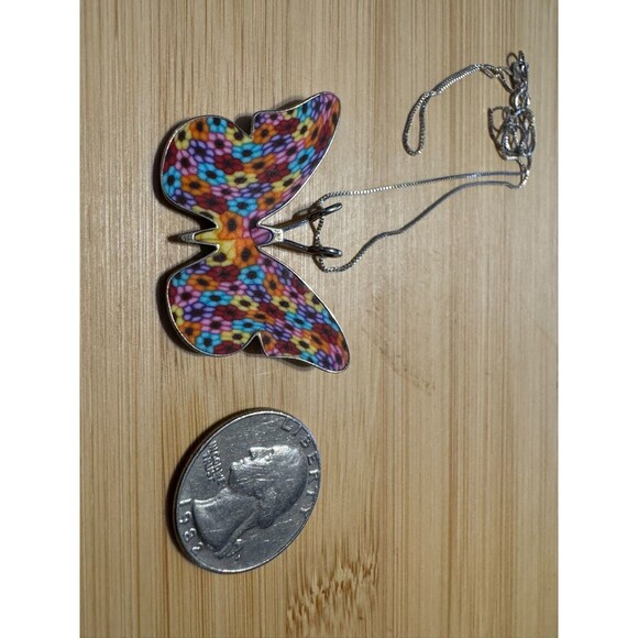 .925 Butterfly Necklace by Adina Plastelina w/ 16" Chain - Picture 3 of 4